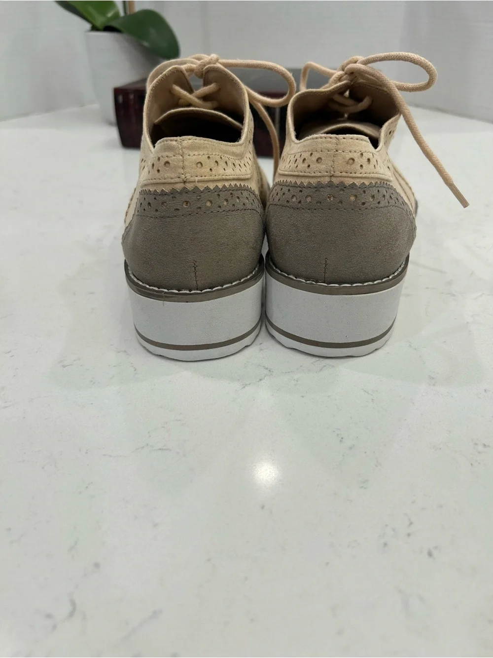 torrid Beige Suede Wingtip Derby Sneakers